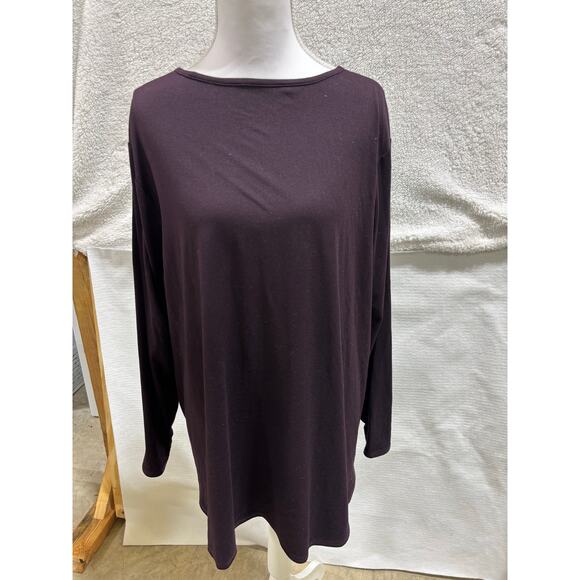 J.Jill Fit Performance Long Sleeve Tee XL Petite Plum Purple Stretch Active Top - Picture 1 of 5